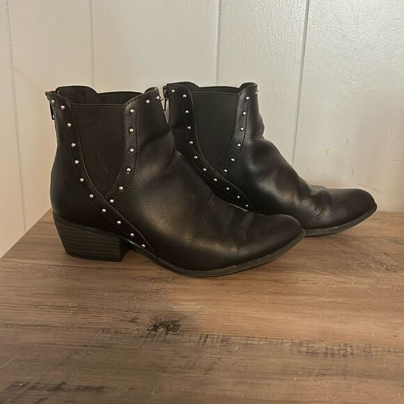 Esprit Black Studded Boots Size 7 - Picture 1 of 4